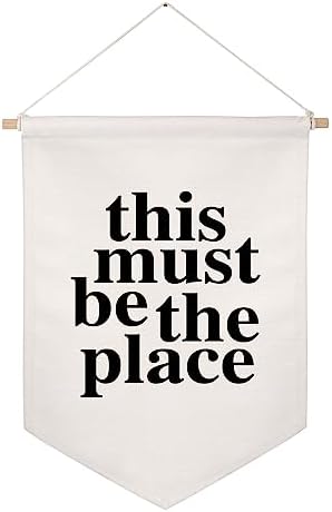 This Must Be The Place Wall Hanging, Linen Wall Art, Linen Wall Banner by ZEARPT