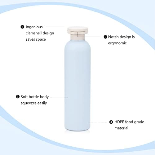8.8 oz Travel Shampoo Bottles, Refillable Flip Cap Squeeze Bottles - Image 4