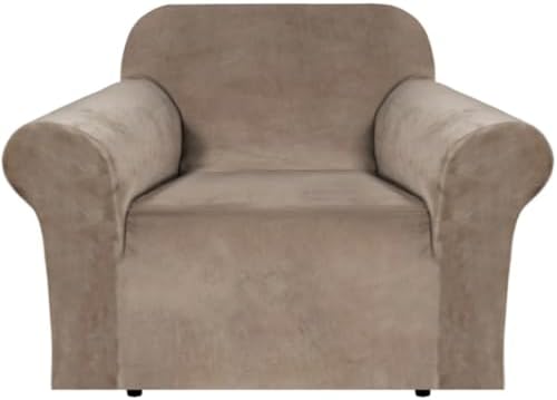 H.VERSAILTEX Stretch Velvet Armchair Cover Couch Covers 1 Cushion Chair by HVERSAILTEX