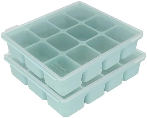 Baby Food Storage Silicone Cubes, Ocean Blue, 12 Cubes 1.5oz by Petinube