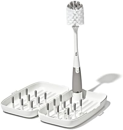 OXO Tot Travel Size Baby Bottle Drying Rack & Bottle Brush by Unknown
