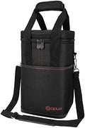opux Insulated Wine Cooler Bag, Leakproof 4 Bottle Wine Tote Carrier by OPUX