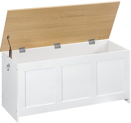 HOOBRO Storage Bench, 39.3" Retro Wooden Storage Chest, Wooden Storage Trunk by HOOBRO