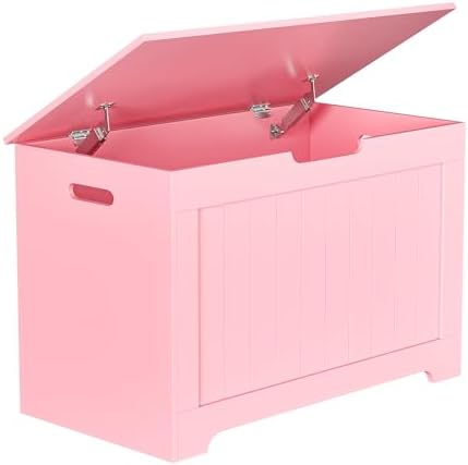 Wooden Storage Chest Box with Flip-top Lid & Safety Hinge, Living Room Organizer by Epetlover