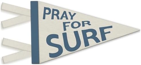 Coastal Room Decor, Pray for Surf Pennant Felt Banners Flags, 7.4x14.17 Inch by Unknown