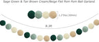 Boho Pom-Pom Felt Garland Sage Green - Image 7