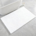 Polyester Bathroom Rug 36"x60" White, Large Soft Shaggy Bath Mat by Kildoss