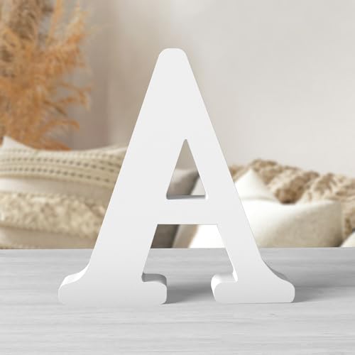 8 Inch White Wood Letters Unfinished Wood Letters by ZARUATU