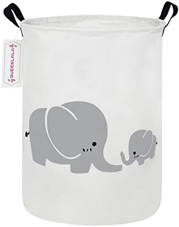 QUEENLALA Foldable Waterproof Round Fabric Laundry Basket Home by QUEENLALA