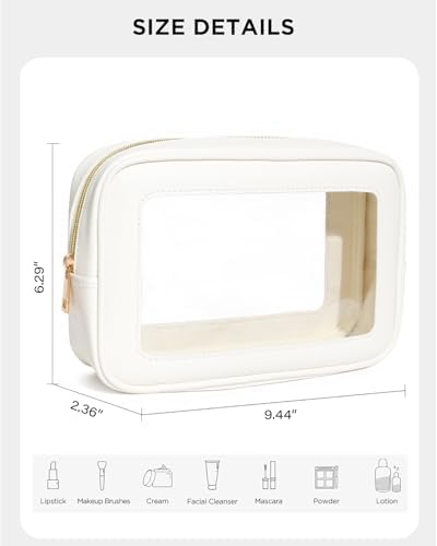 Clear Makeup Bag for Women, Waterproof Travel Clear Makeup Pouch Small Toiletry - Image 4