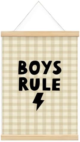 Playroom Decor, Kids Rule Wall Art Framed Poster, Boys Room Decor, Kids by Unknown