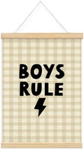 Playroom Decor, Kids Rule Wall Art Framed Poster, Boys Room Decor, Kids by Unknown