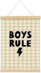 Playroom Decor, Kids Rule Wall Art Framed Poster, Boys Room Decor, Kids by Unknown
