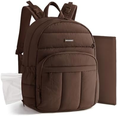 BAGSMART Baby Diaper Bag with Waterproof Pad, Coffee Brown by BAGSMART