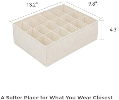 Linen Sock Drawer Organizer, 54 Cells Underwear Storage - Image 2