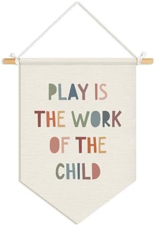 Playroom Wall Decor, Play Wall Hanging Pennant Flag Banner by Unknown