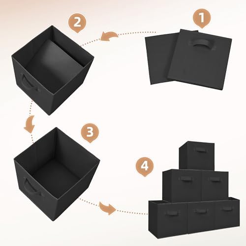 STORAGE MANIAC Storage Cubes, 11 Inch 4 Pack Collapsible Fabric Shelf Bins - Image 6