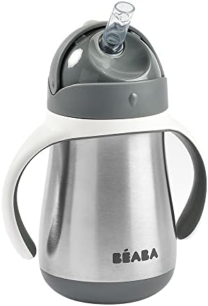 BEABA Stainless Steel Straw Sippy Cup, Insulated Toddler Cups Spill Proof by BEABAUSA