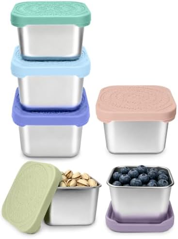 HTEVW 6 Pack Stainless Steel Snack Containers by HTEVW