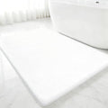 Polyester Bathroom Rug 40"x60" White, Large Soft Shaggy Bath Mat by Kildoss