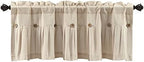 Lush Decor Linen Button Farmhouse Valance, Dark Linen - Image 7