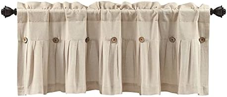 Lush Decor Linen Button Farmhouse Valance, Dark Linen - Image 7