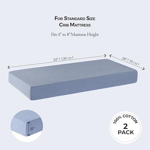 Dreamology 100% Cotton Jersey Standard Crib Sheets - Image 3
