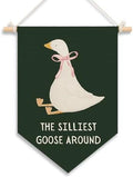 KDHTY Dark Green Goose Nursery Canvas Hanging Pennant Flag Banner, Funny the by Unknown