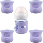 4 Pack Silicone Sleeves for 4 OZ Avent Natural Glass Baby Bottles by QinSuiKai
