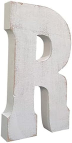 Large Wood Letter Distressed White Wash Alphabet Wall Décor Monogram Letter - Image 2
