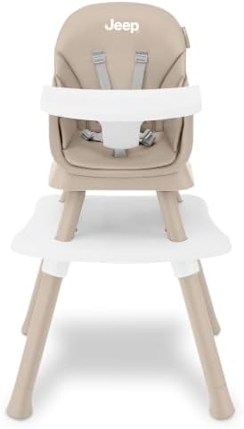 Jeep Milestone 6-in-1 Convertible High Chair by Delta Children, Light Tan - Image 3