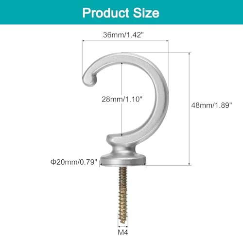 uxcell 2Pcs Curtain Holdback, Aluminum Alloy Wall Mounted Curtain Holders - Image 2