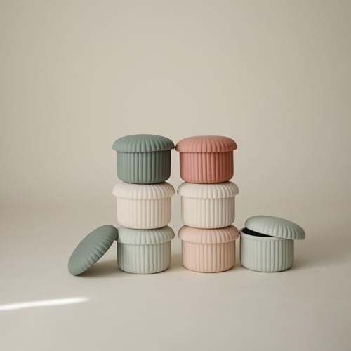 mushie Silicone Baby Food Containers | 4 oz, 3 Pack Set | Reusable Storage Jars - Image 3