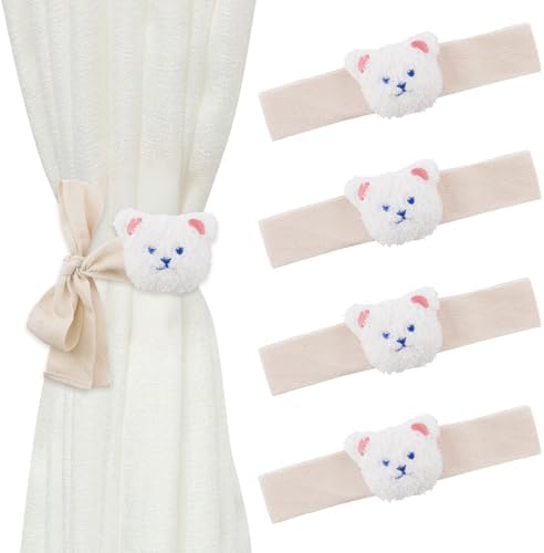 Cute Cartoon Animal Curtain Tiebacks 4Pcs Drape Rope Holdbacks by UFURMATE
