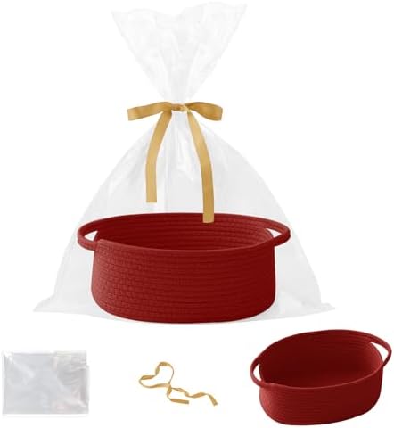 Red Woven Rope Basket by HZFTJOY