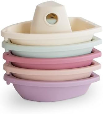 mushie Stackable Bath Boats Floating Toy | Made in Denmark by mushie