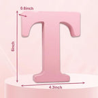 AOCEAN 6 Inch Pink Wood Letters Unfinished Wooden Letters - Image 2