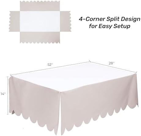 Shunjie.Home Scallop Edge Crib Skirt Ivory, 100% Egyptian Cotton 400 Thread - Image 6