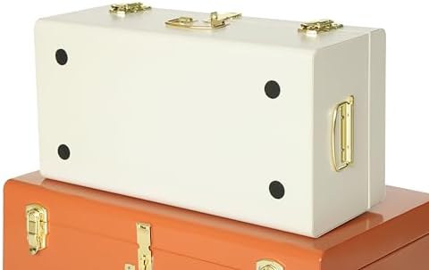 Vixdonos Decorative Large Metal Box Storage Trunk Chest Set of 2 College Dorm - Image 3