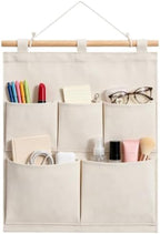Over the Door Magazine Pockets, Closet Hanging Organizer Bag, 5 Pockets by KINGREE