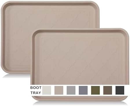 Boot Tray for Entryway Indoor, Heavy Duty Shoe Mat Tray 2 Packs, 16.7"x12.8" by WATANIYAPET