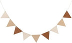 6 Feet Boho Pennant Banner Triangle Flag Vegan Leather Bunting Brown Nursery by Unidemo