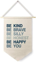Qpenm Be Kind Be Brave Inspirational Boy Hanging Wall Canvas Banner by ColorfulLifeStartingwithYourCuteTowel