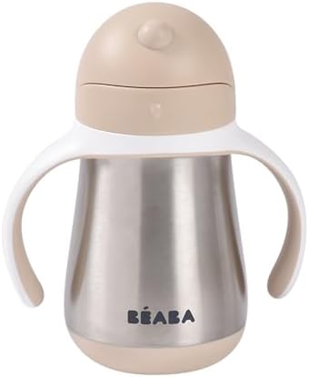 Beaba Stainless Steel Straw Sippy Cup, Insulated Toddler Cups Spill Proof - Image 2