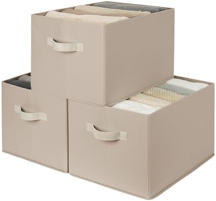 StorageWorks Storage Baskets for Shelves, Light Brown, Extra Large by StorageWorks