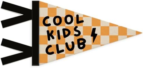 Playroom Banner Cool Kids Club Felt Banner, Checkered Wall Hanging Decor by Unknown
