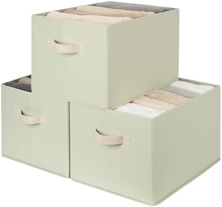 StorageWorks Storage Basket for Shelves, Light Green, Extra Large by StorageWorks