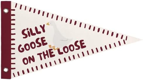Goose Nursery Decor Playroom Banner Silly Goose Felt Pennant Flag by Unknown