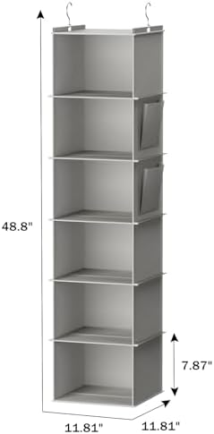 YOUDENOVA Hanging Closet Organizer and Storage, Light Grey - Image 3