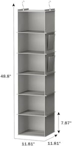 YOUDENOVA Hanging Closet Organizer and Storage, Light Grey - Image 3